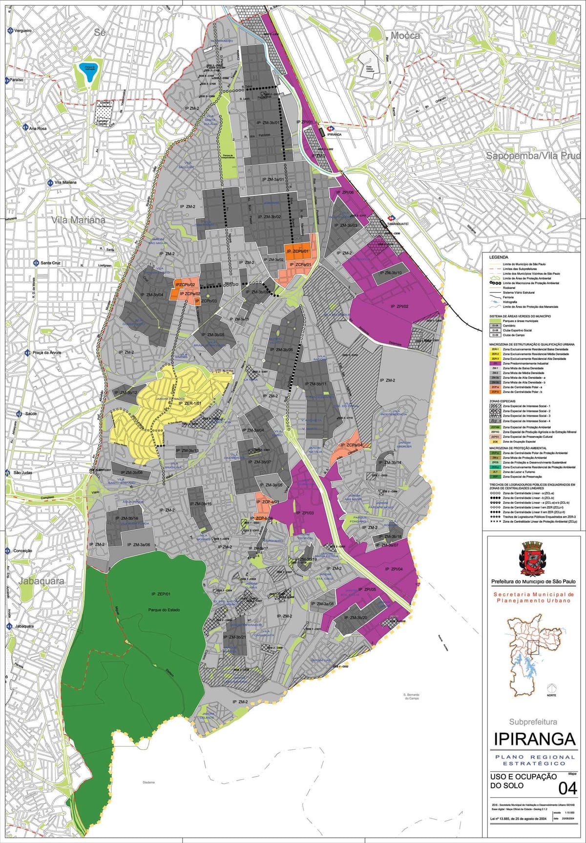 Carte Ipiranga São Paulo - Occupation du sol