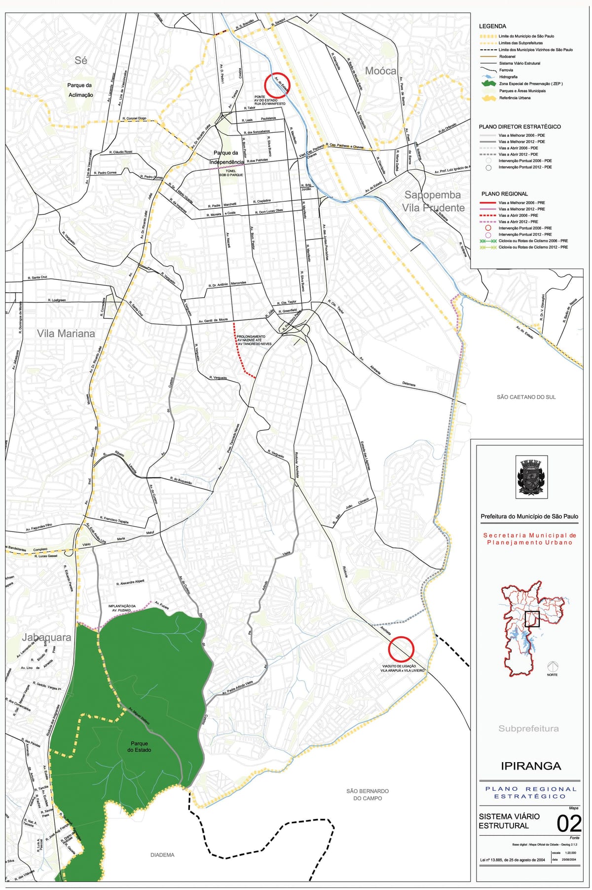 Carte Ipiranga São Paulo - Routes