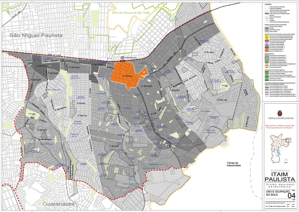 Carte Itaim Paulista - Vila Curuçá São Paulo - Occupation du sol
