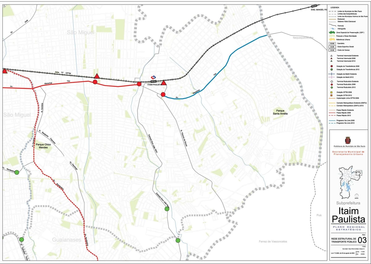 Carte Itaim Paulista - Vila Curuçá São Paulo - Transports publics