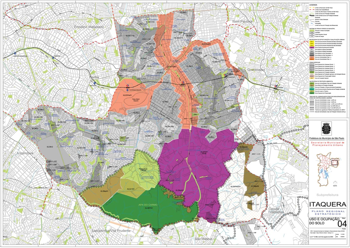 Carte Itaquera São Paulo - Occupation du sol