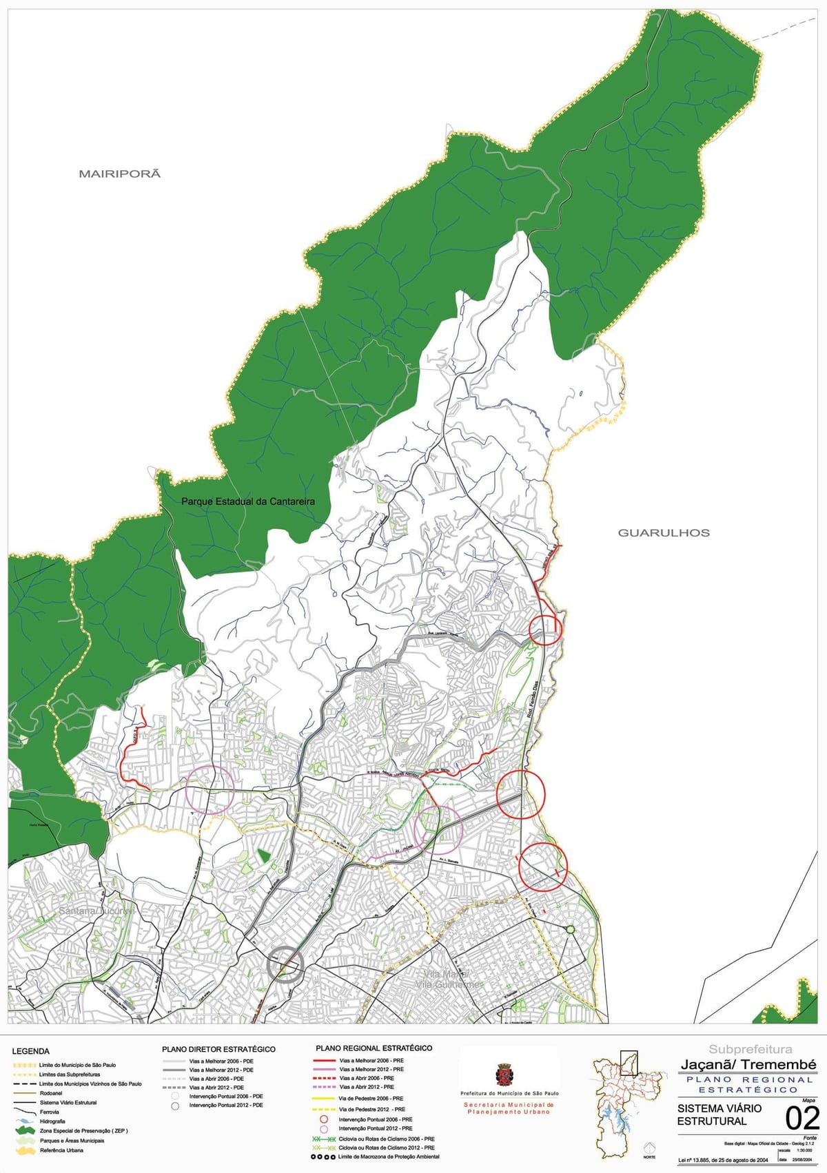 Carte Jaçanã-Tremembé São Paulo - Routes