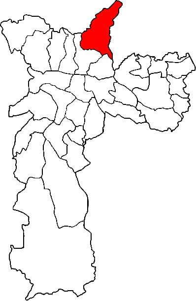 Carte Jaçanã-Tremembé sous-préfecture São Paulo
