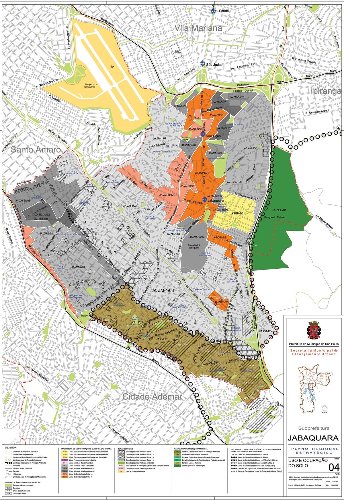 Carte Jabaquara São Paulo - Occupation du sol