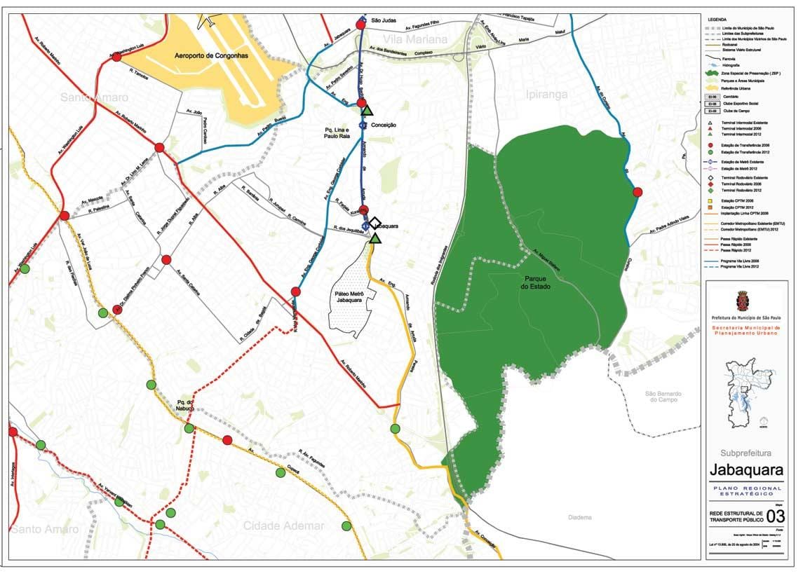 Carte Jabaquara São Paulo - Transports publics