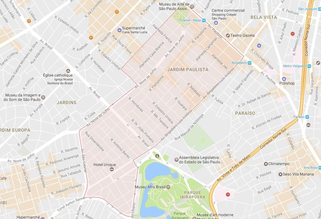 Carte Jardim Paulista São Paulo