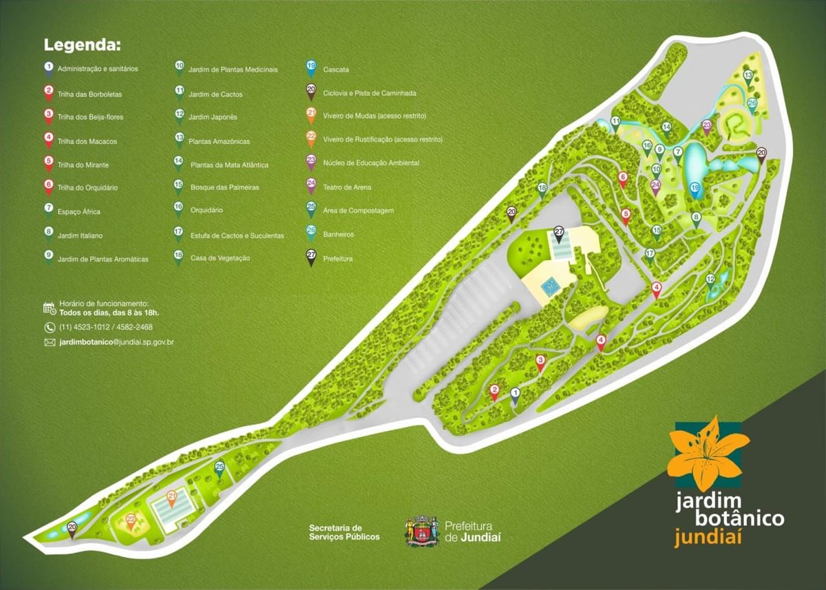 Carte jardin botanique Jundiaí