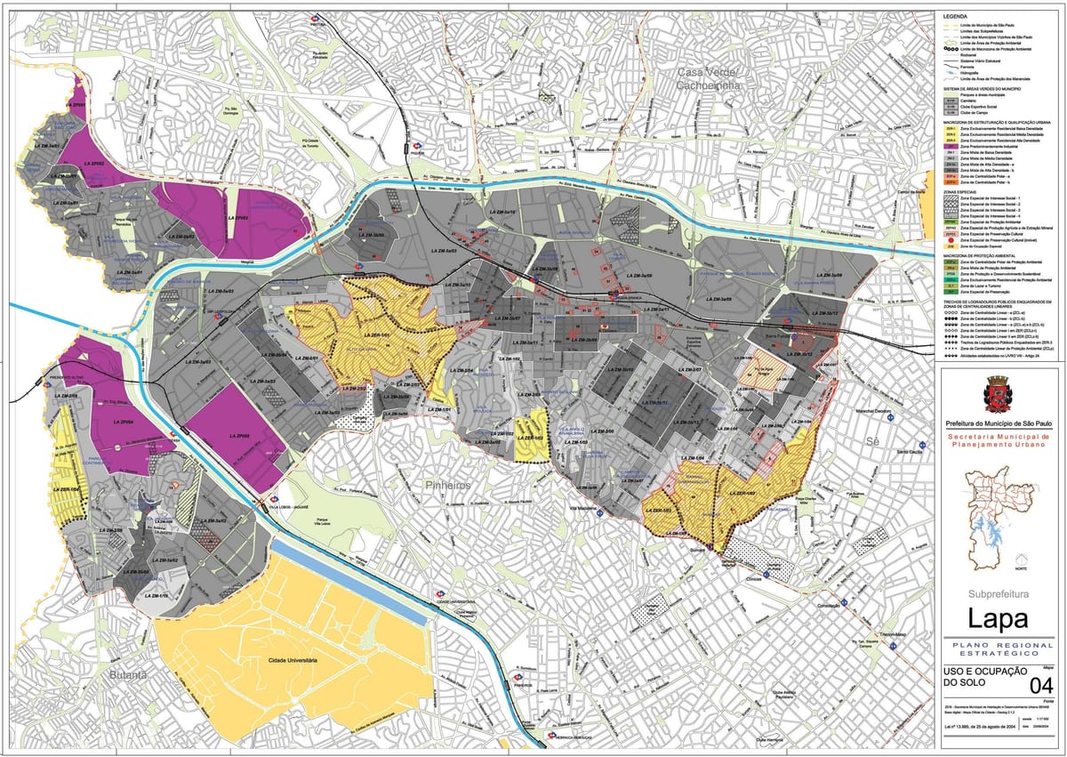 Carte Lapa São Paulo - Occupation du sol