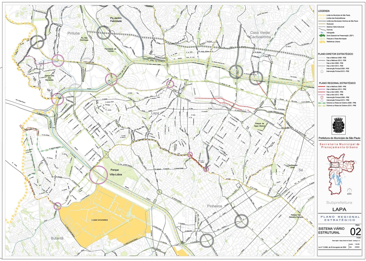 Carte Lapa São Paulo - Routes