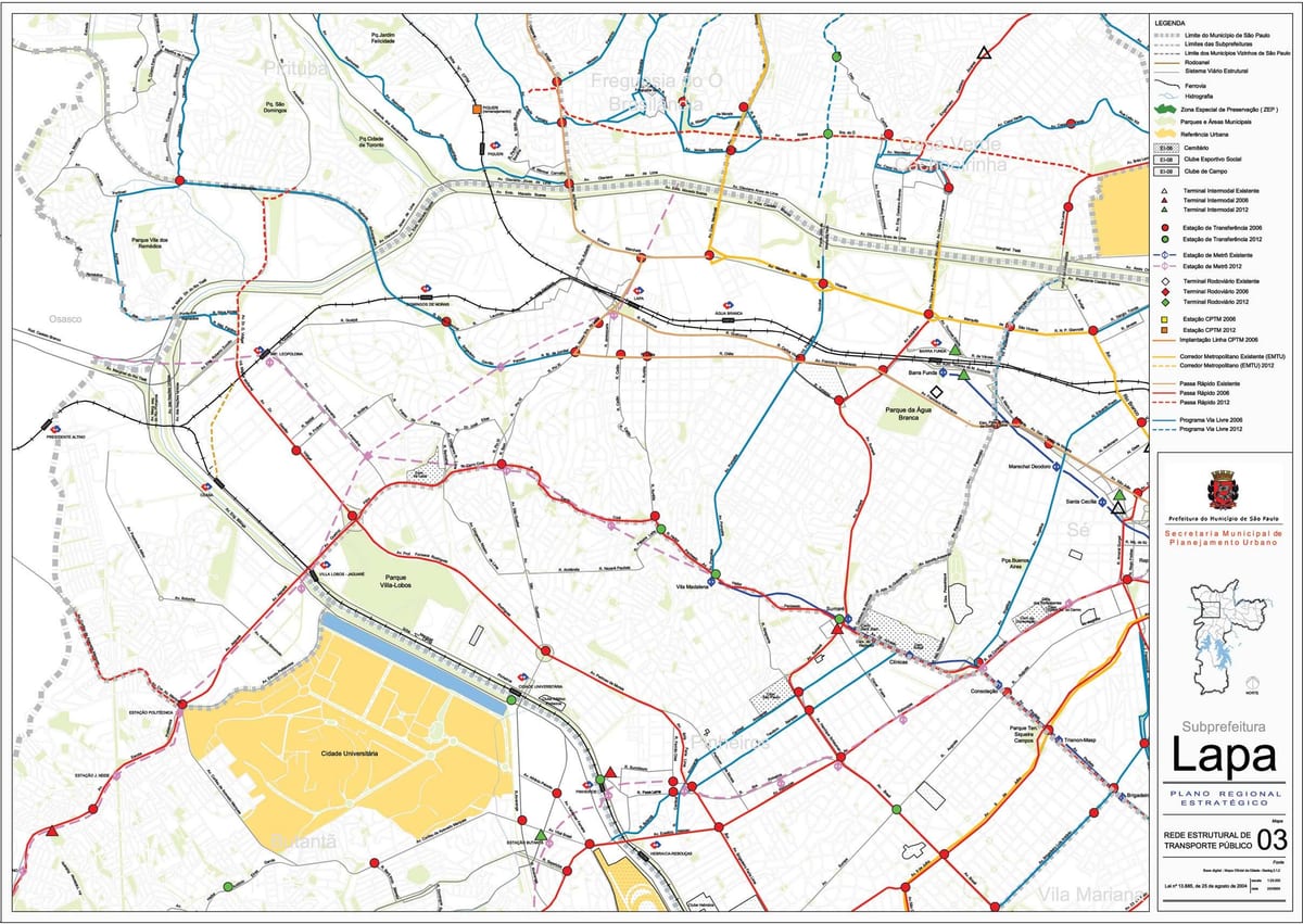Carte Lapa São Paulo - Transports publics