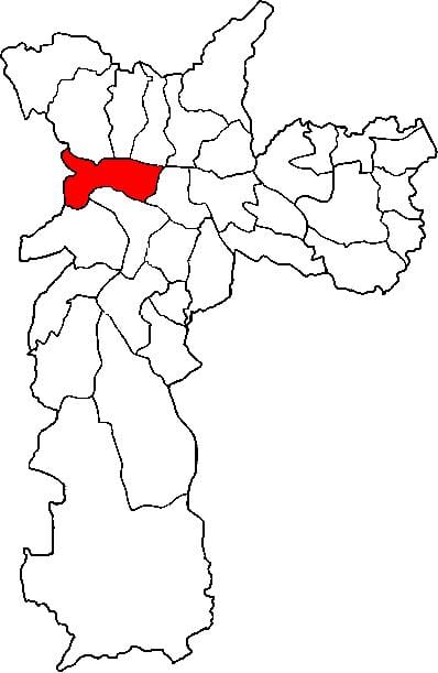 Carte Lapa sous-préfecture São Paulo