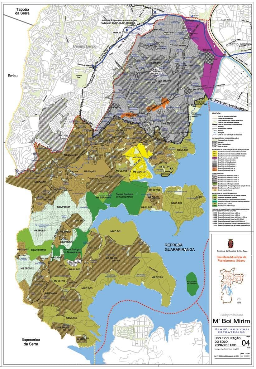 Carte M'Boi Mirim São Paulo - Occupation du sol