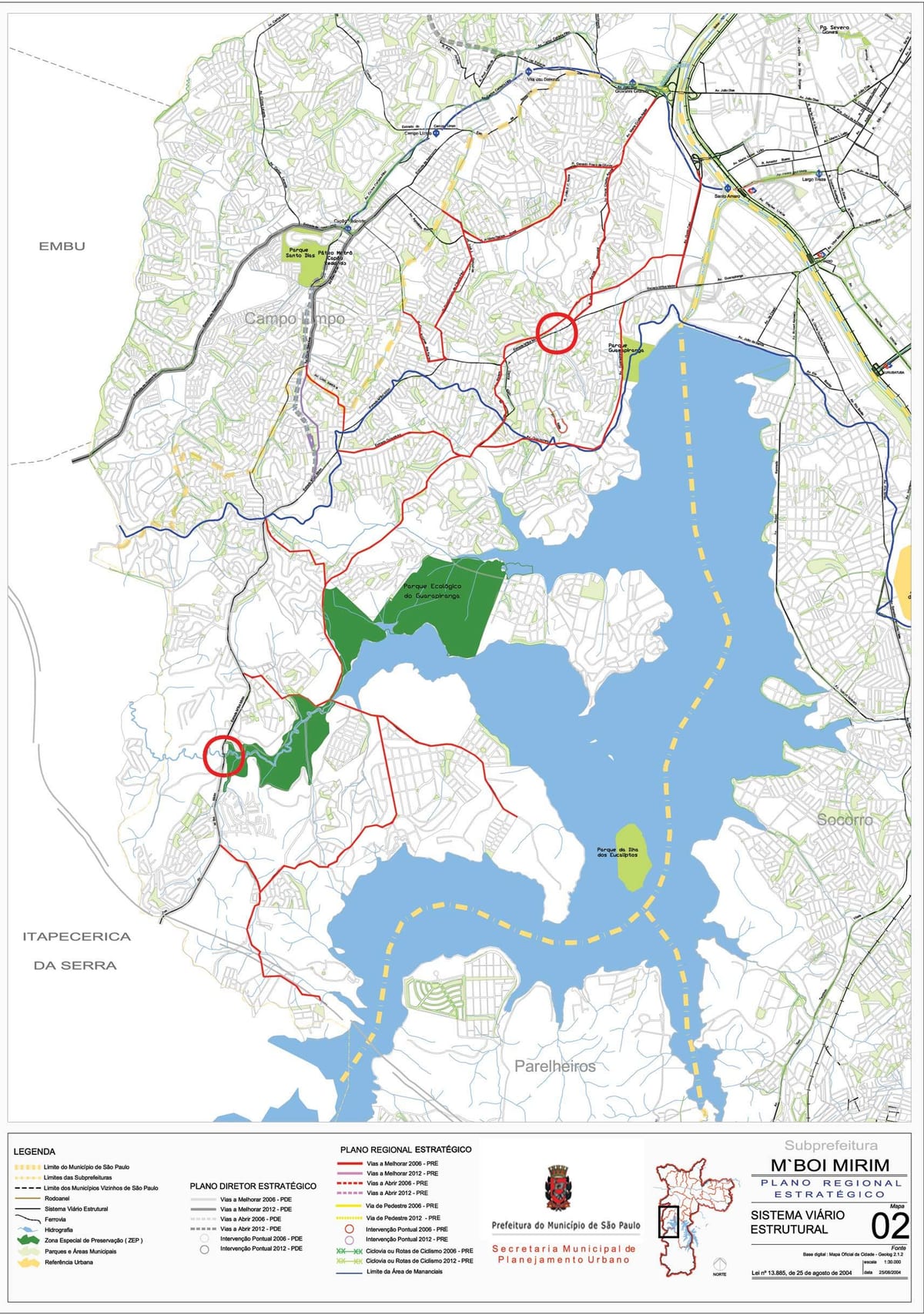 Carte M'Boi Mirim São Paulo - Routes
