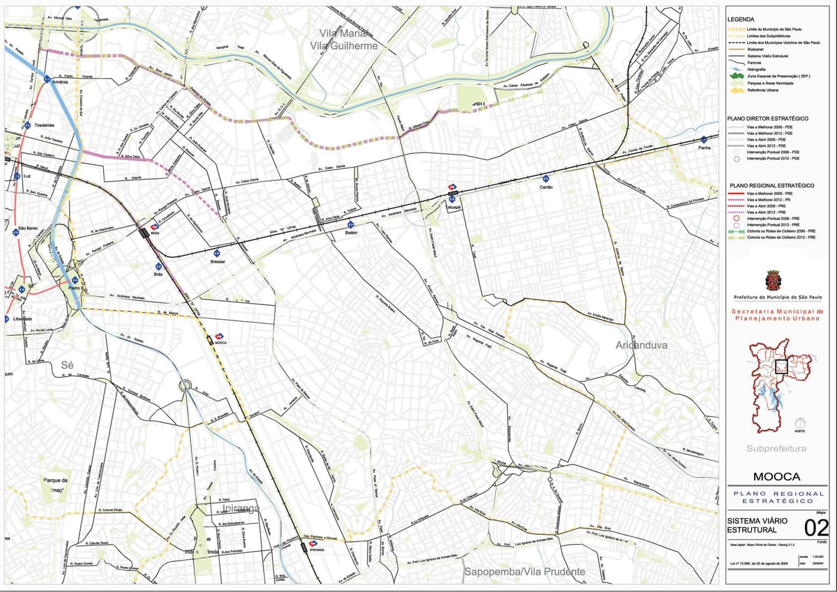 Carte Mooca São Paulo - Routes