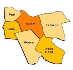 Carte Mooca sous-préfecture