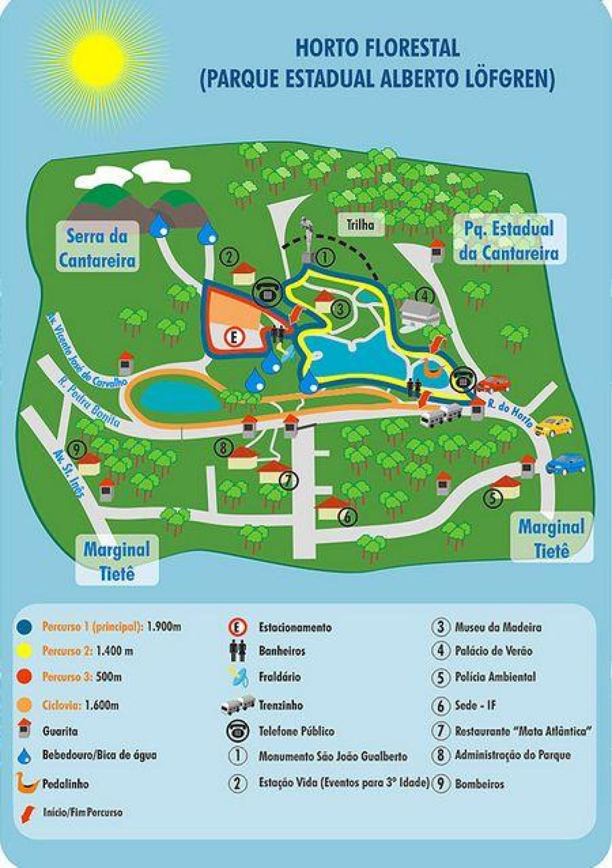 Carte parc Alberto Löfgren - jardin floral