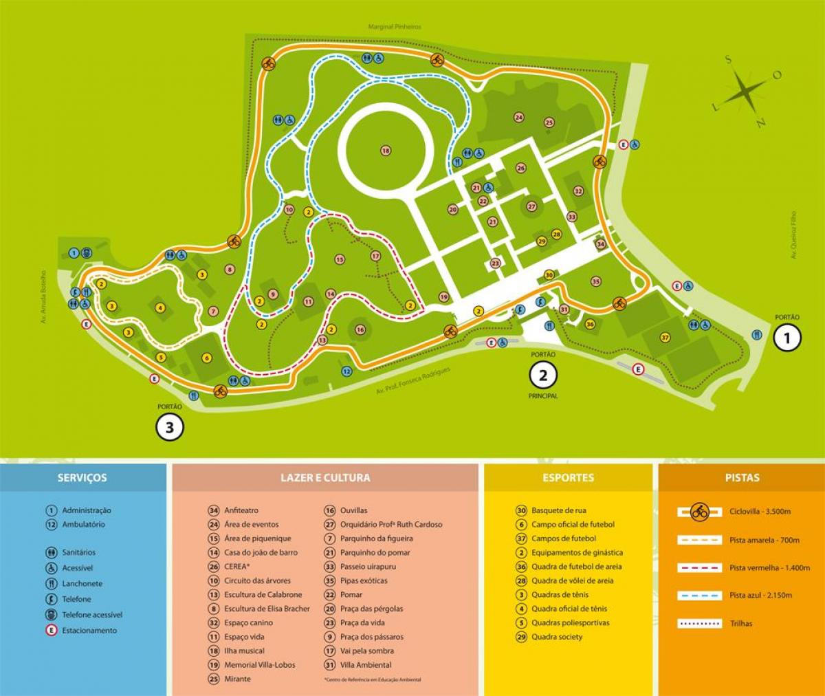 Carte parc Villa lobos