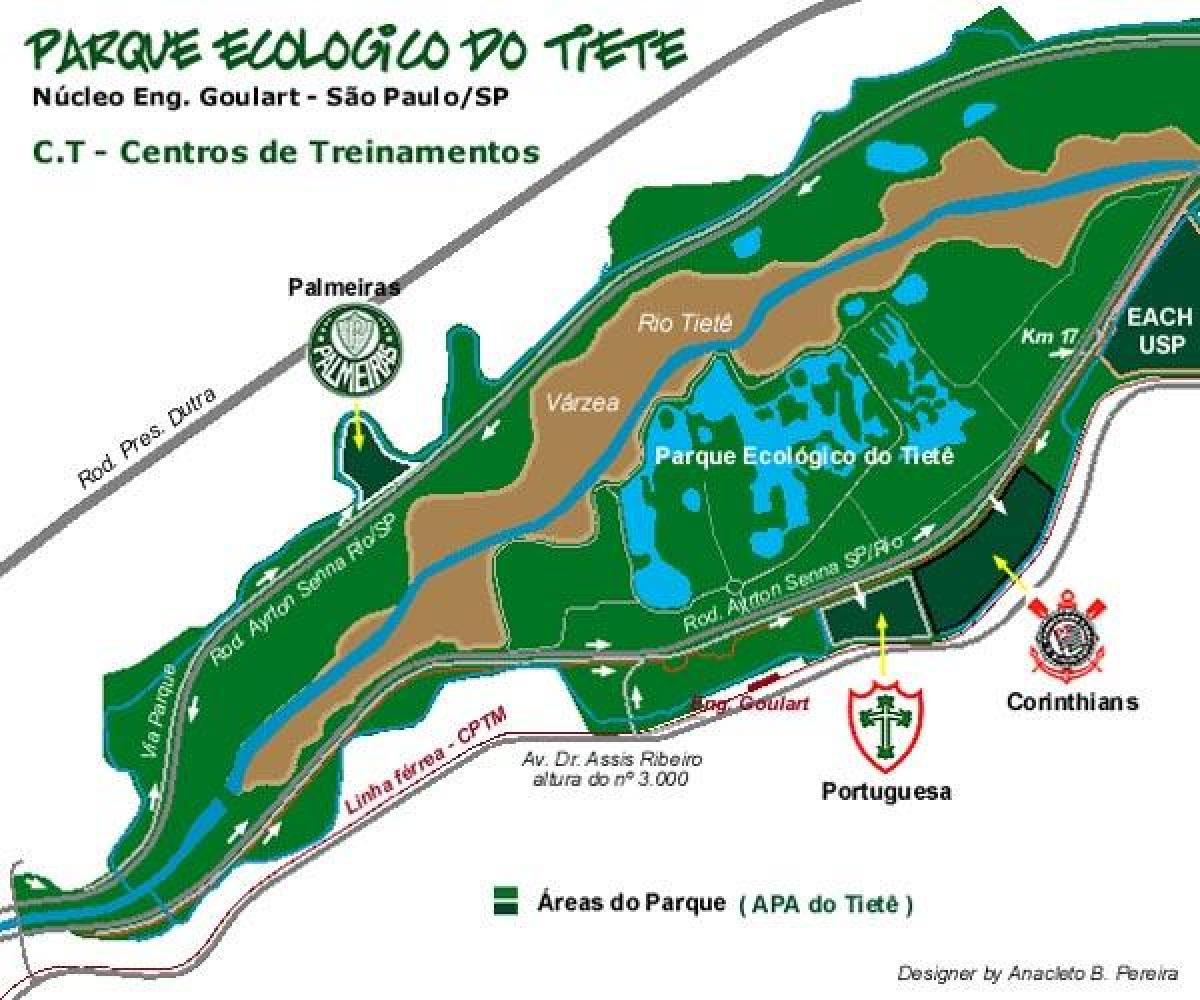 Carte parc écologique de Tiete