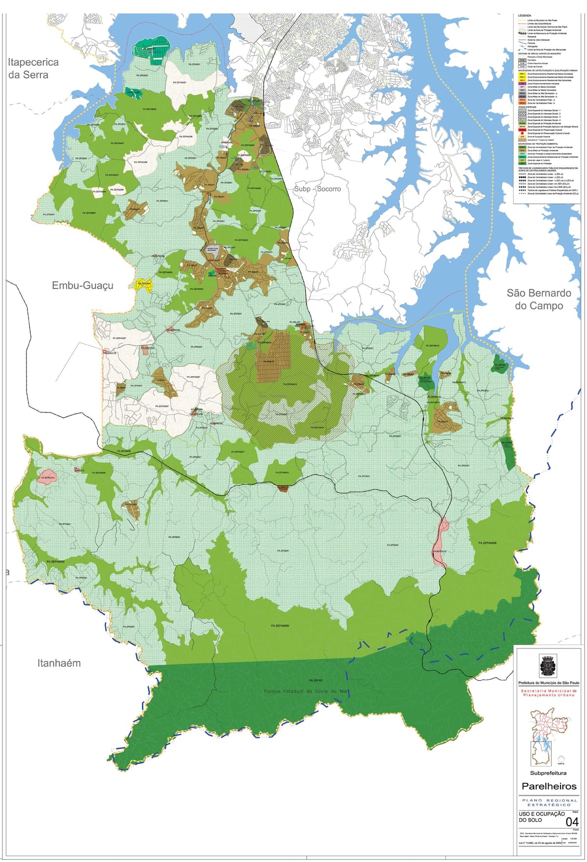 Carte Parelheiros São Paulo - Occupation du sol