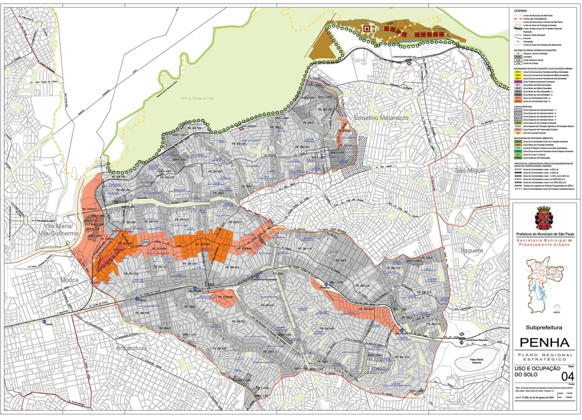Carte Penha São Paulo - Occupation du sol