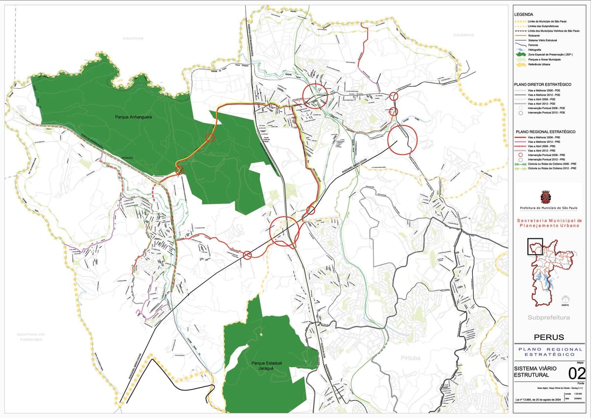 Carte Perus São Paulo - Routes