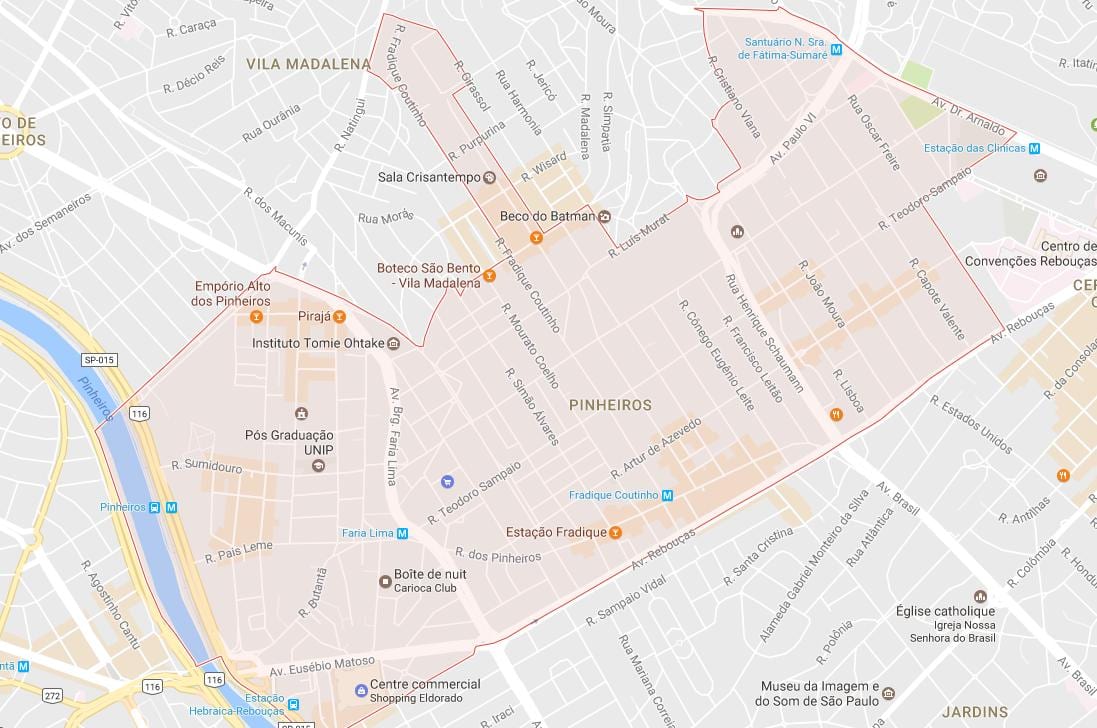 Carte Pinheiros São Paulo