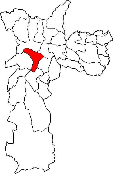 Carte Pinheiros sous-préfecture São Paulo