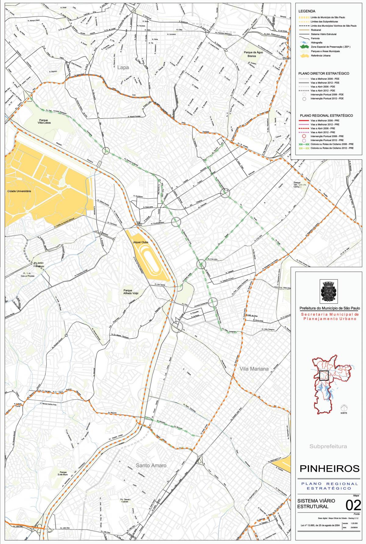 Carte Pinheiros São Paulo - Routes