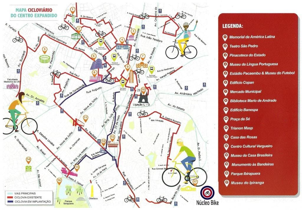 Carte Piste cyclable São Paulo