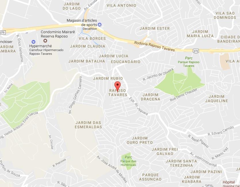 Carte Raposo Tavares São Paulo