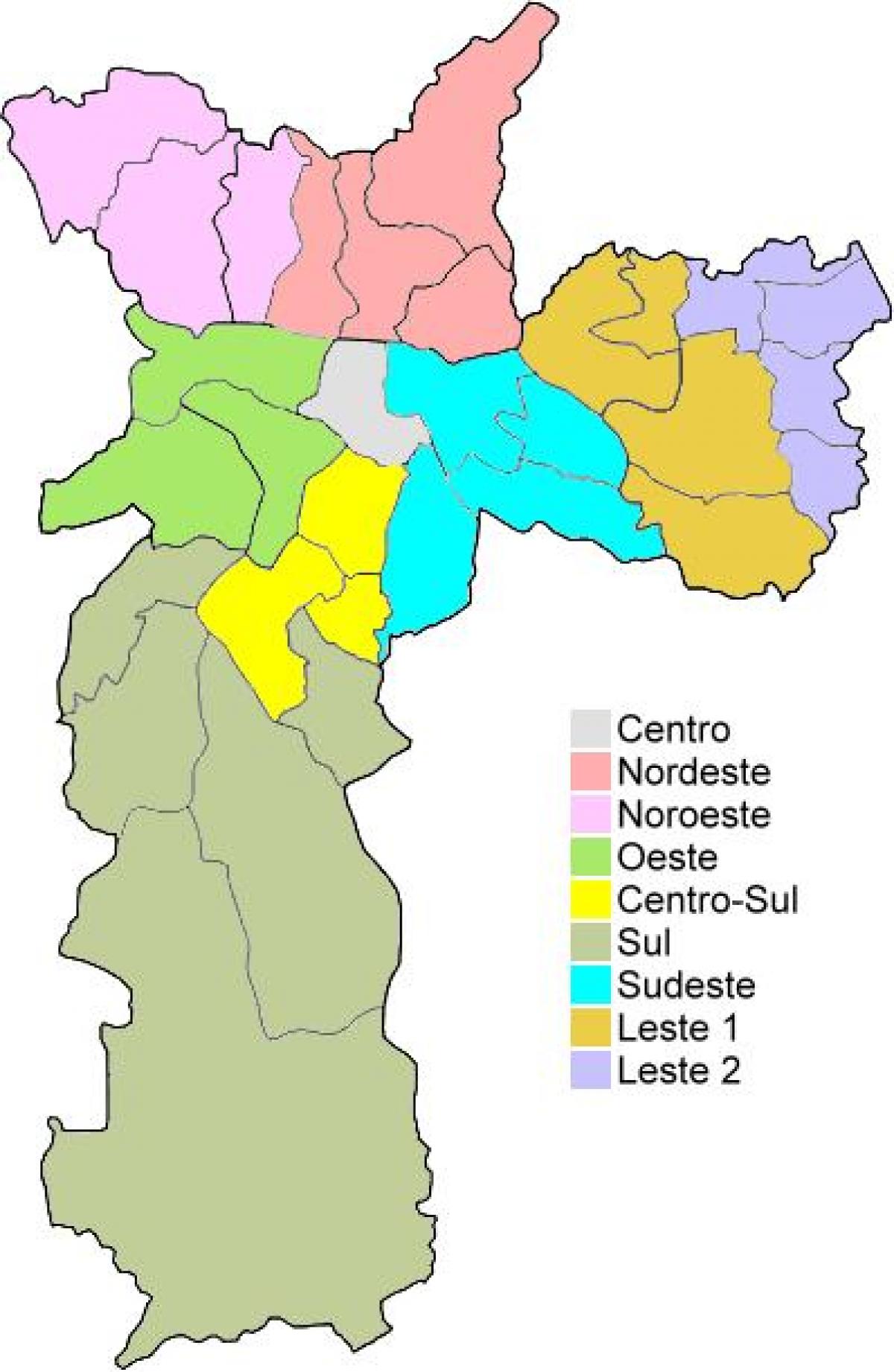 Carte régions administratives São Paulo