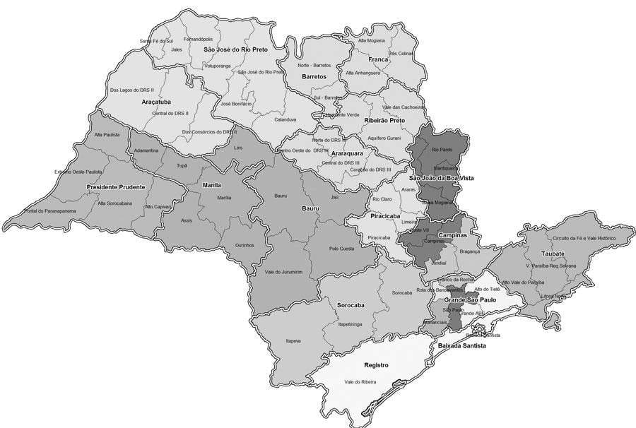 Carte São Paulo noir et blanc