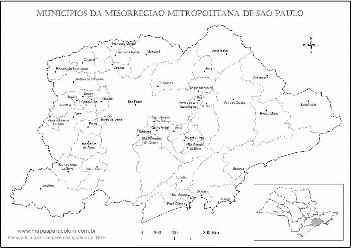 Carte São Paulo vierge