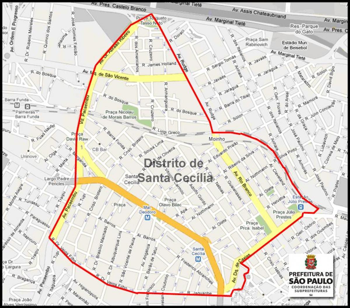 Carte Santa Cecília São Paulo