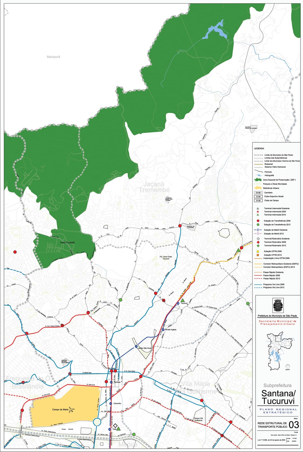 Carte Santana São Paulo - Transports publics