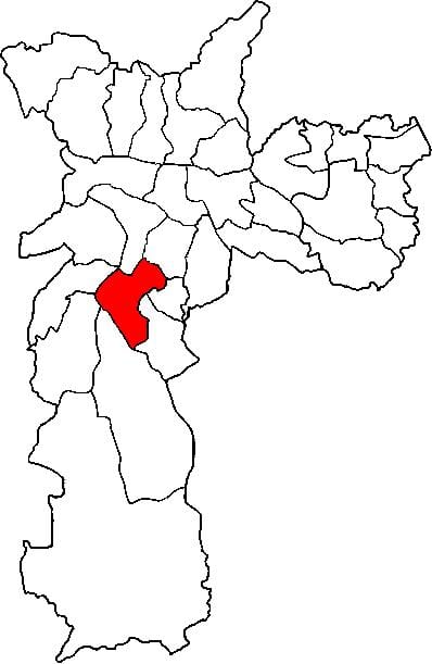 Carte Santo Amaro sous-préfecture São Paulo