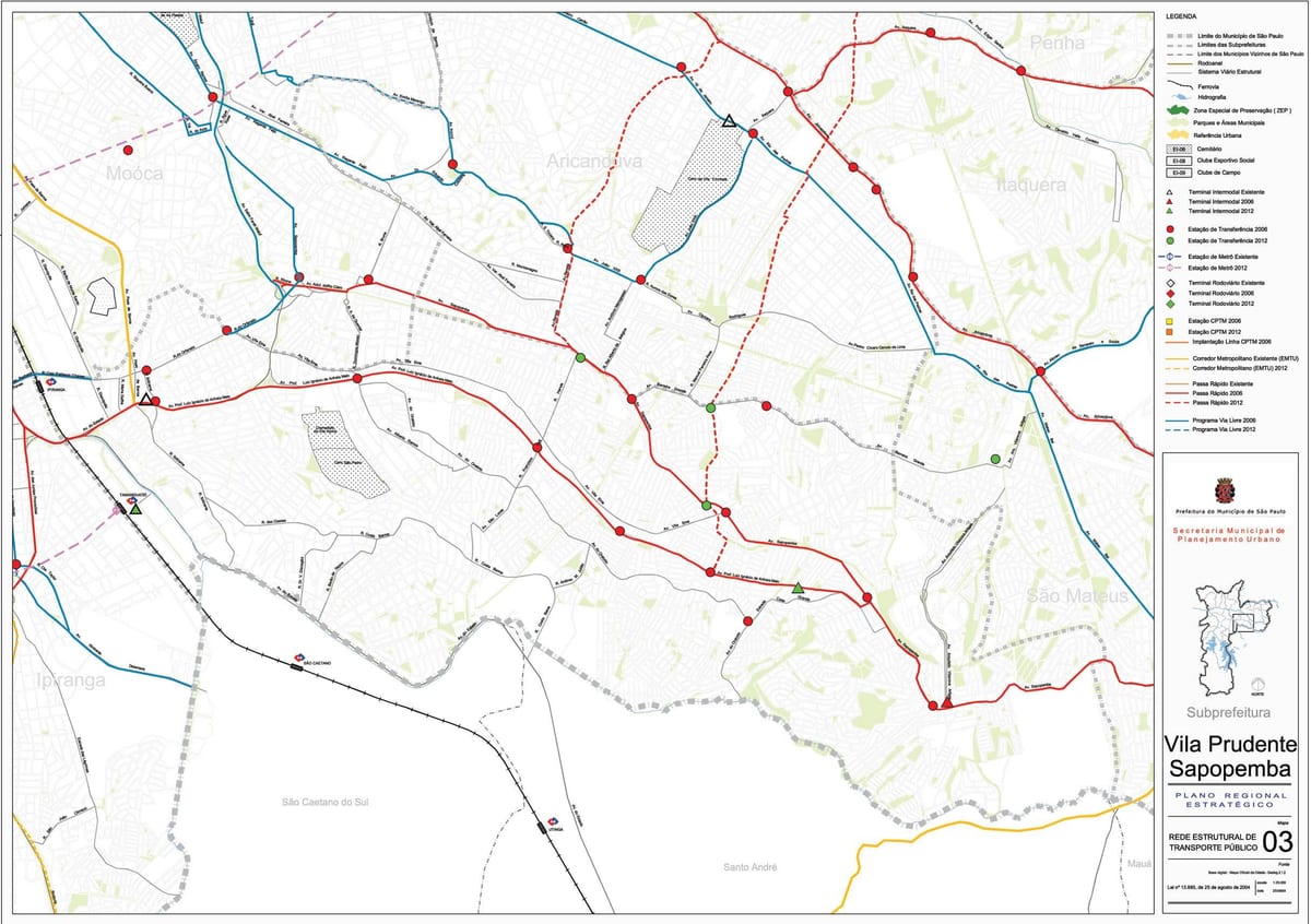 Carte Sapopembra São Paulo - Transports publics