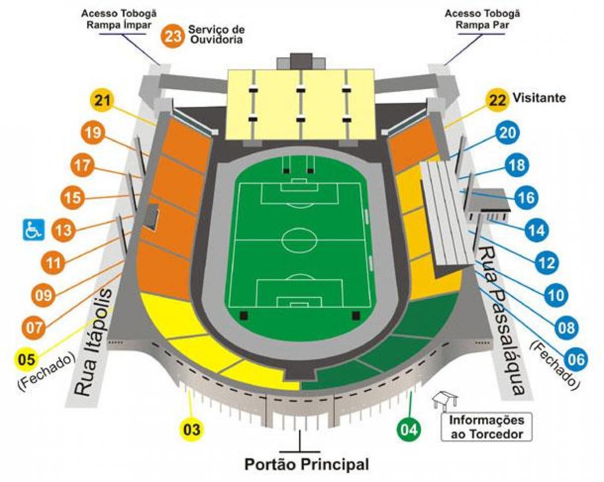 Carte Stade Pacaembu São Paulo