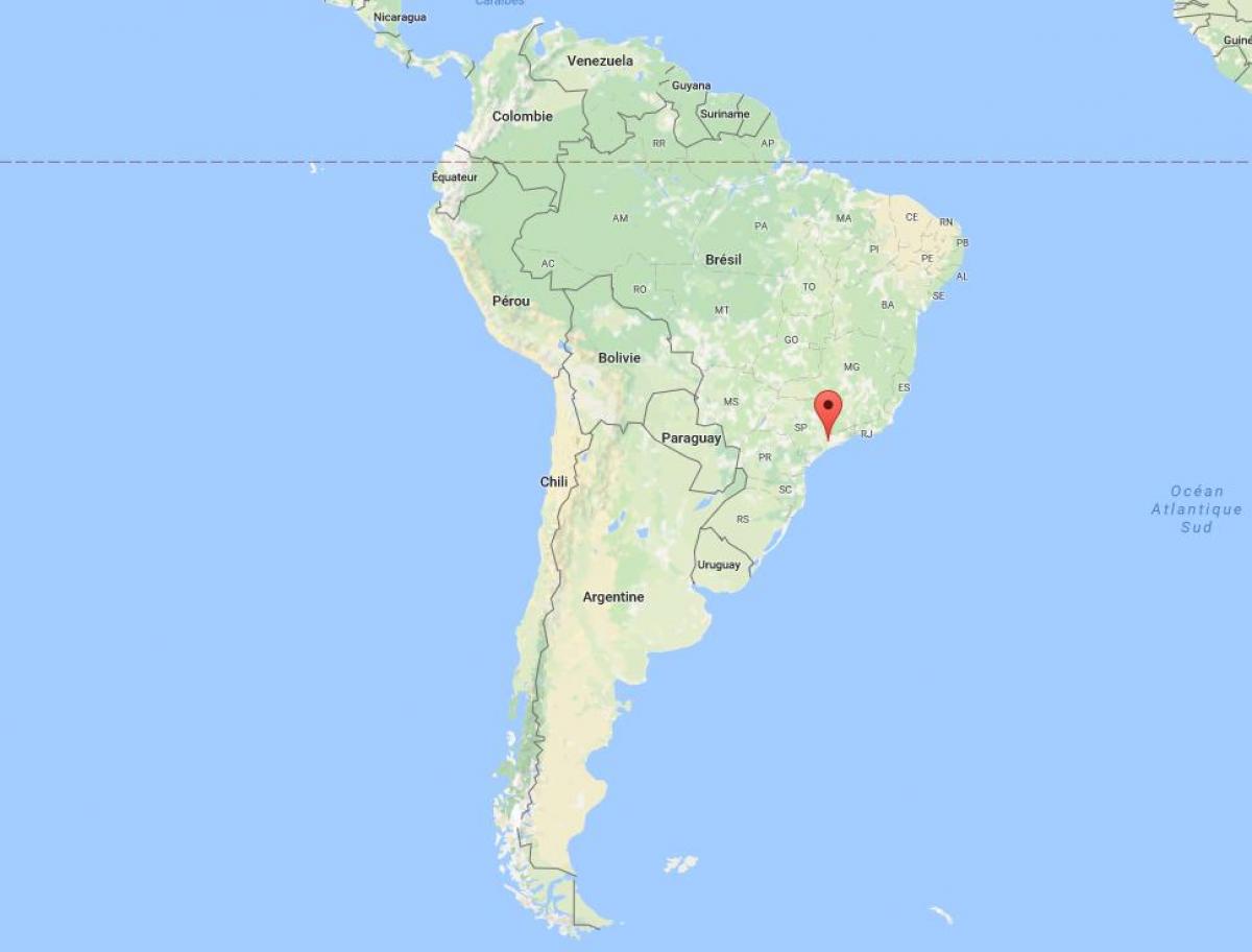 Carte São Paulo en Amérique du Sud