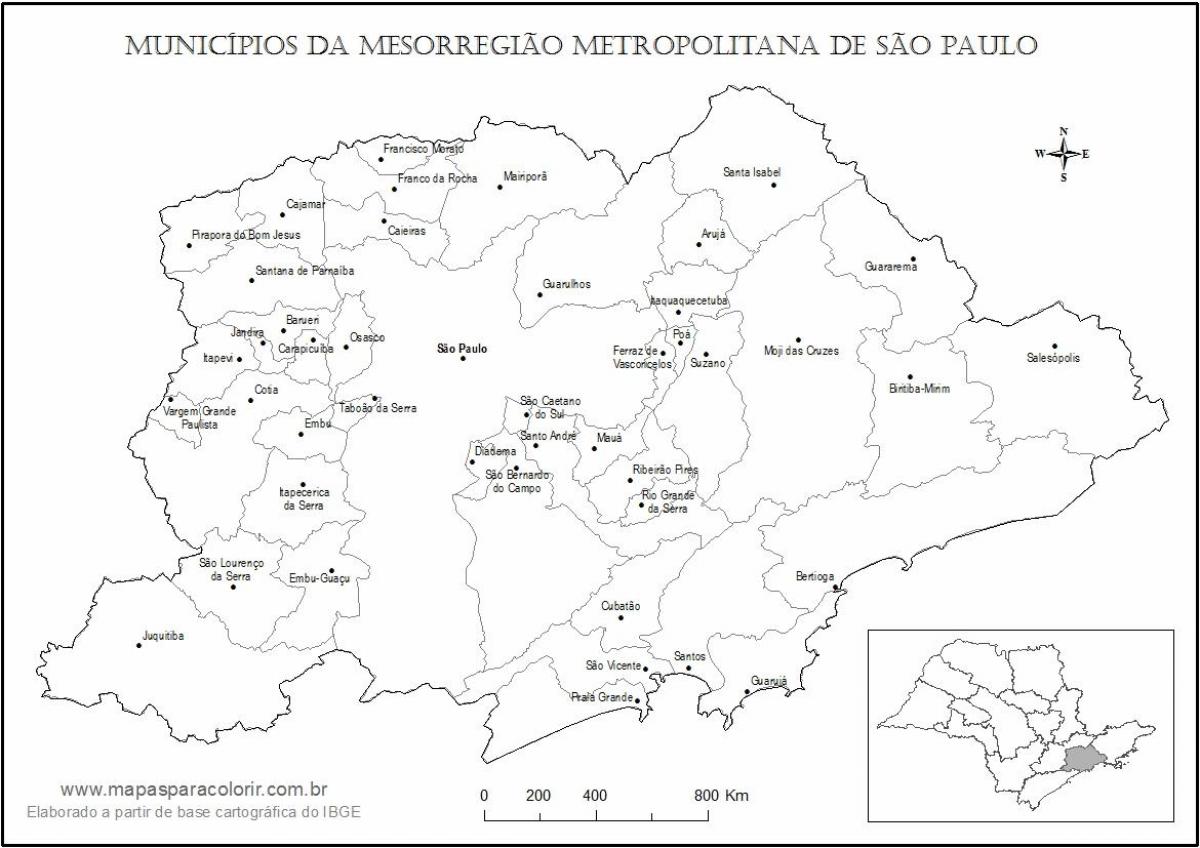 Carte São Paulo vierge