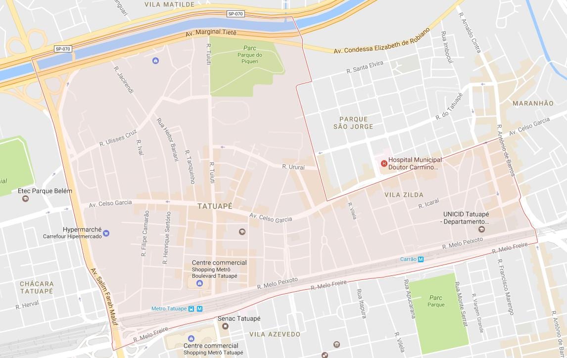 Carte Tatuapé São Paulo