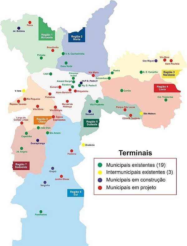 Carte terminaux bus São Paulo