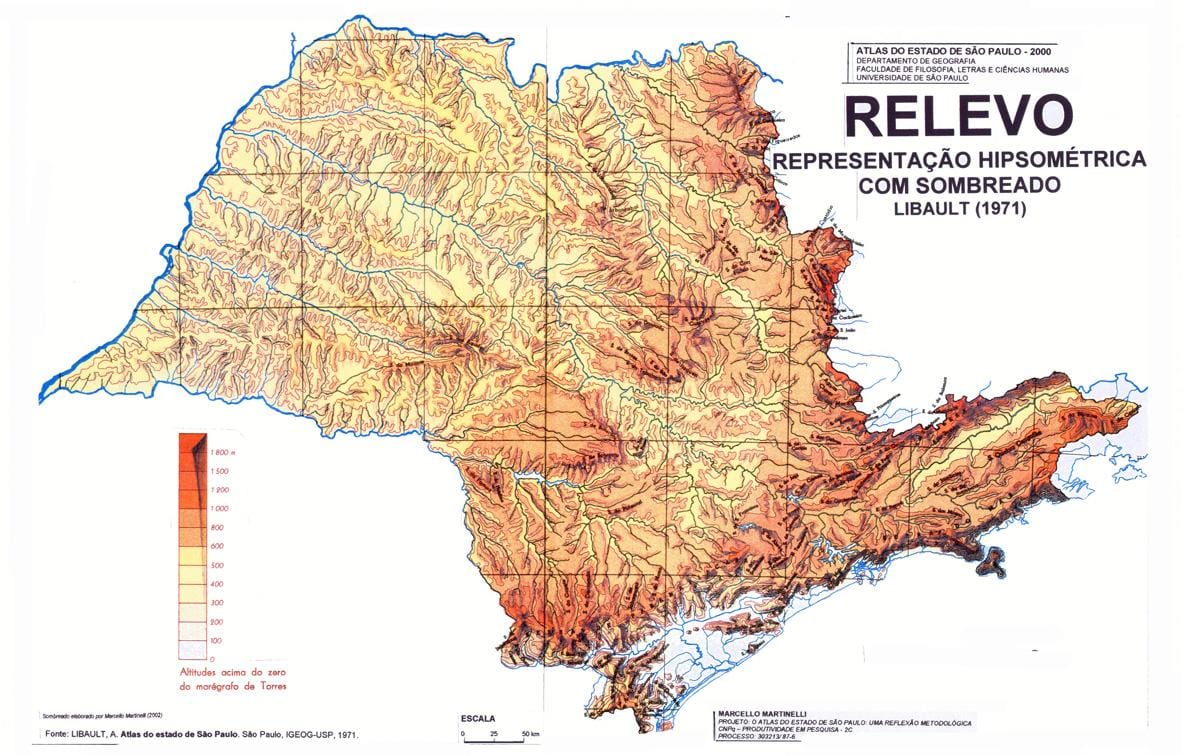 Carte topographique São Paulo