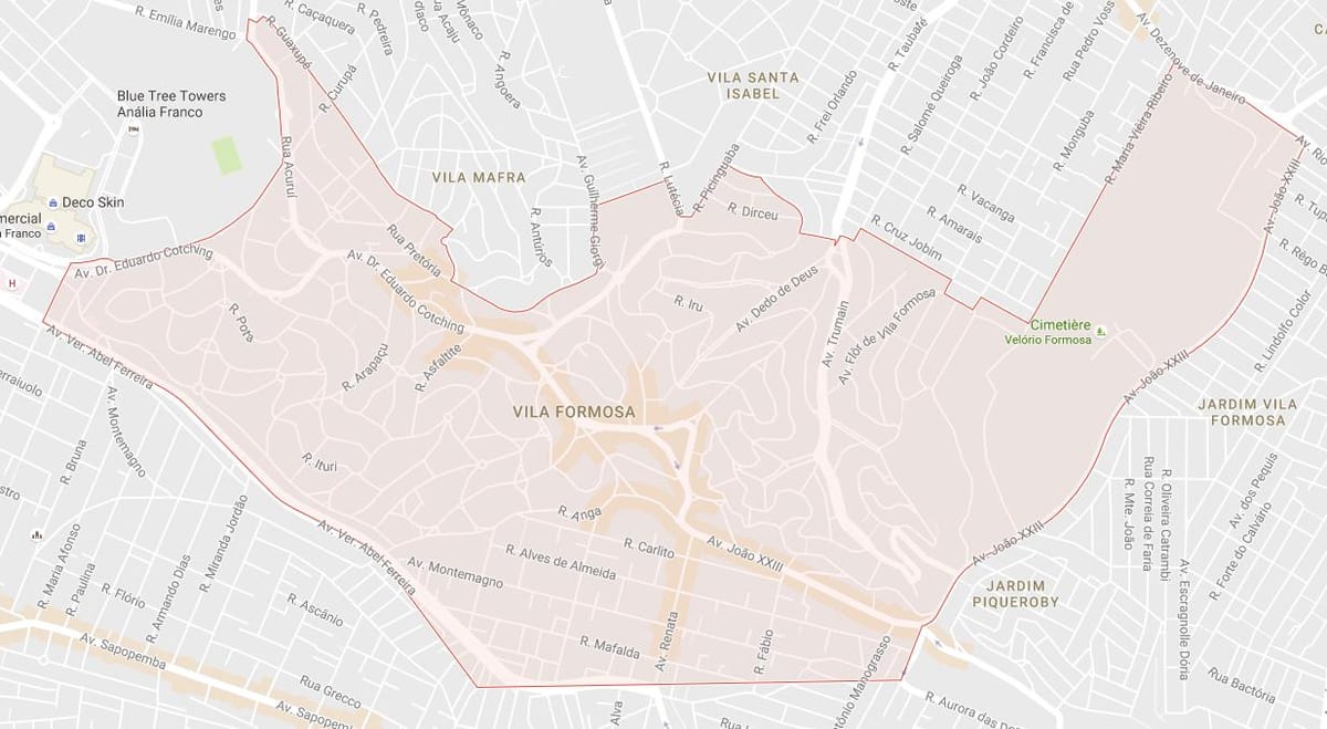 Carte Vila Formosa São Paulo