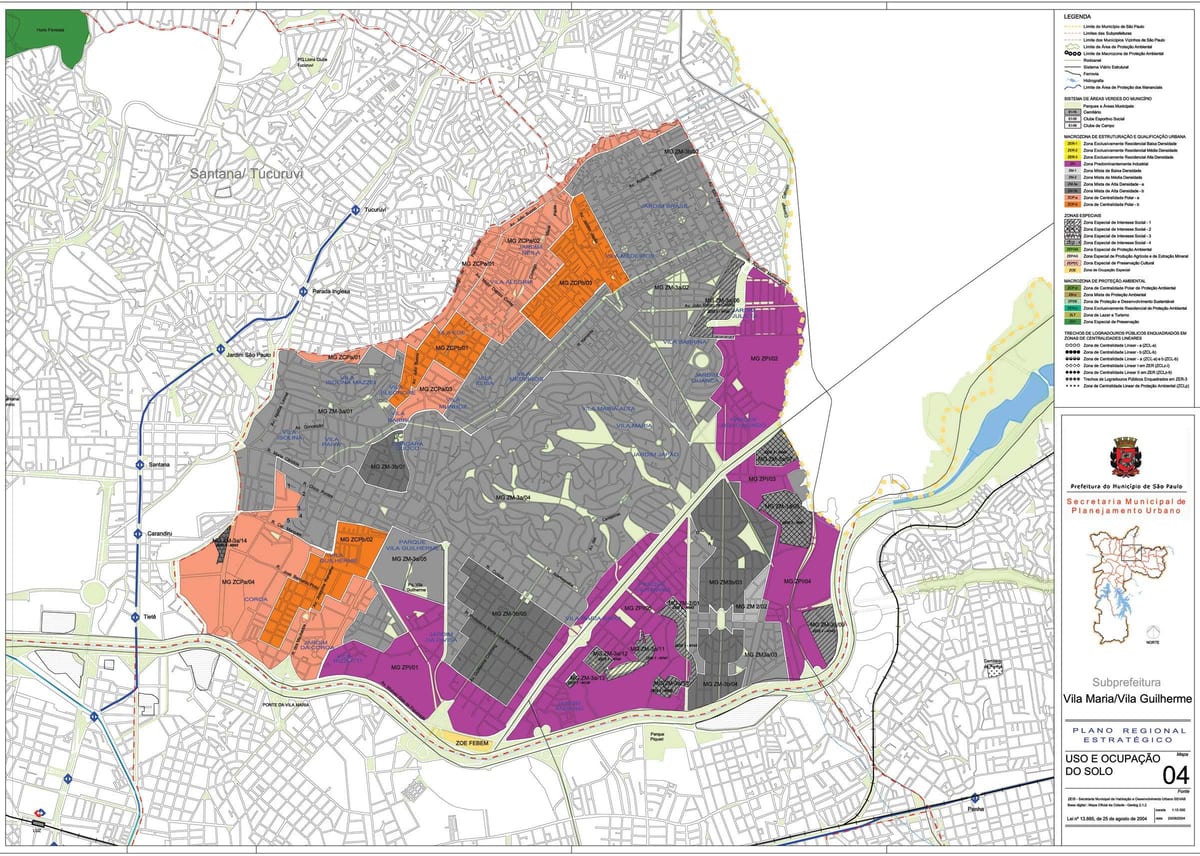 Carte Vila Maria São Paulo - Occupation du sol