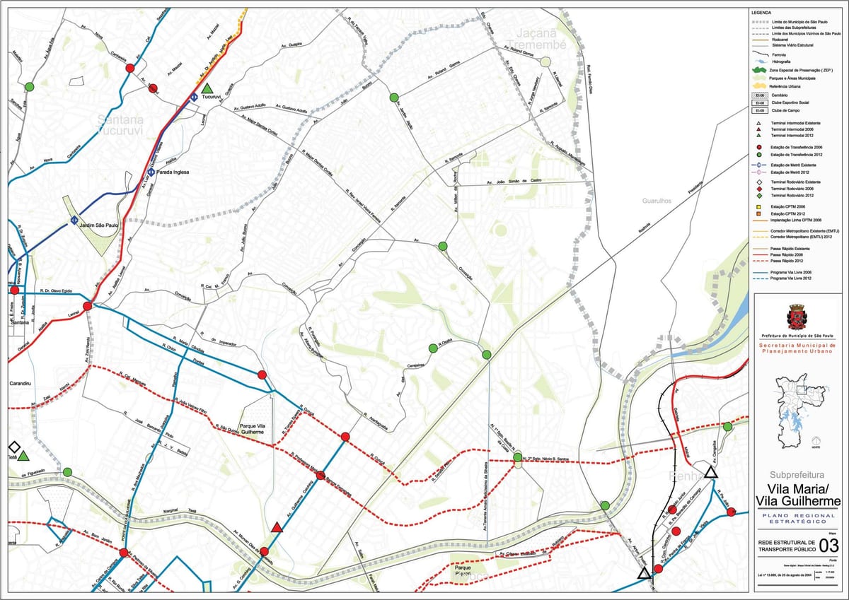 Carte Vila Maria São Paulo - Transports publics