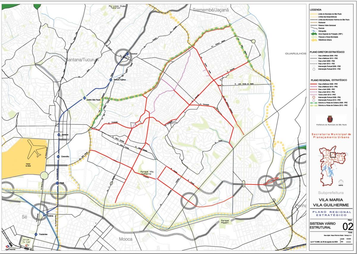 Carte Vila Maria São Paulo - Routes