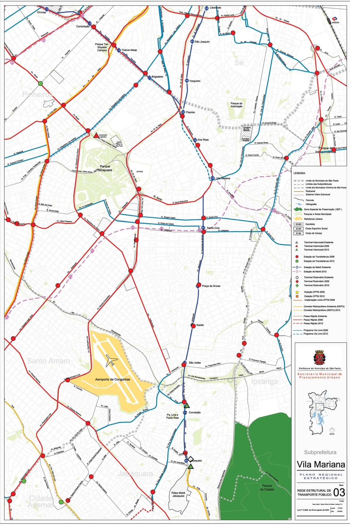 Carte Vila Mariana São Paulo - Transports publics