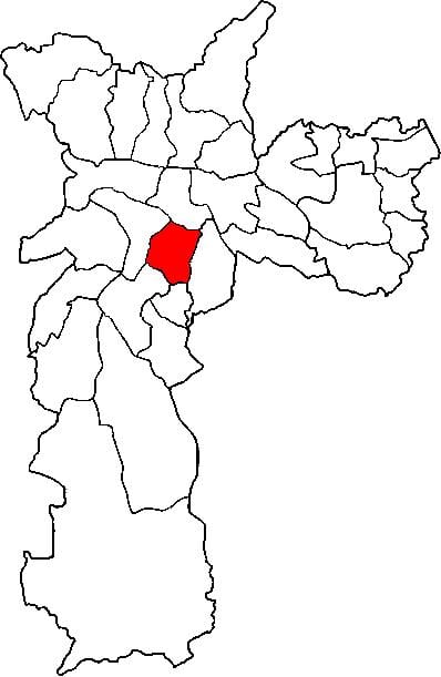 Carte Vila Mariana sous-préfecture São Paulo