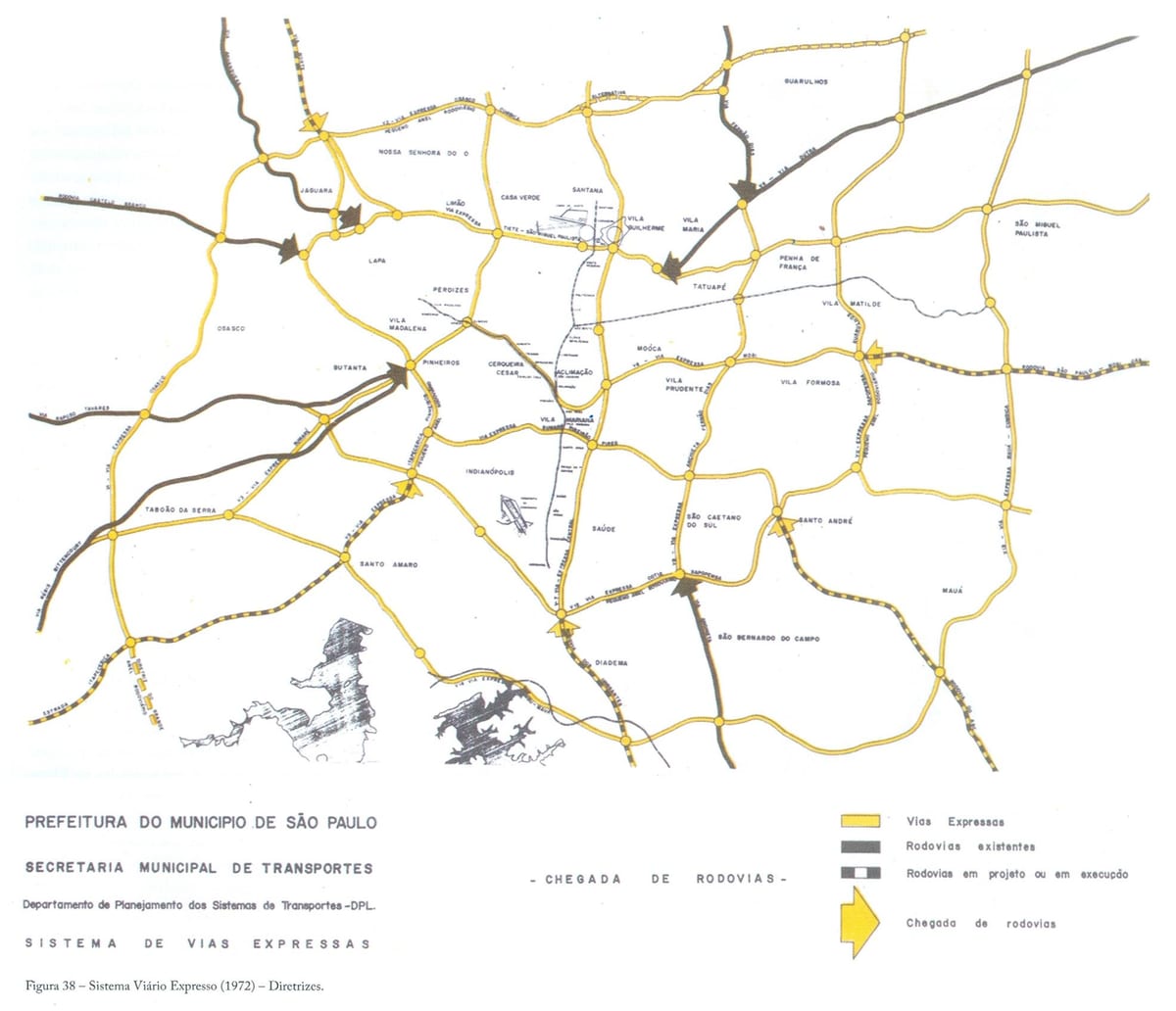 Carte voies express São Paulo